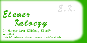 elemer kaloczy business card